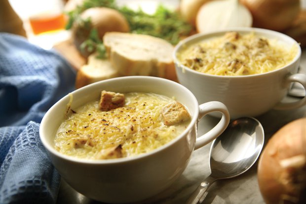 Caramelized Onion Soup with Jarlsberg Crouton