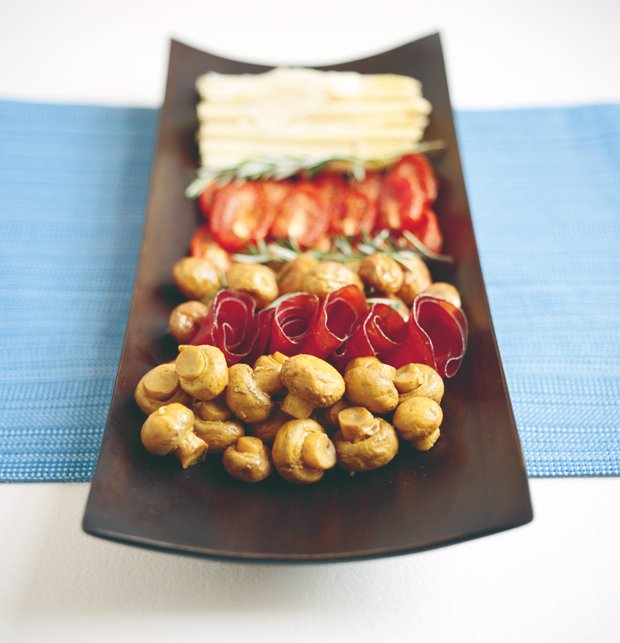 Antipasto with Slow-Cooked Tomatoes and Lemon Curried Mushrooms