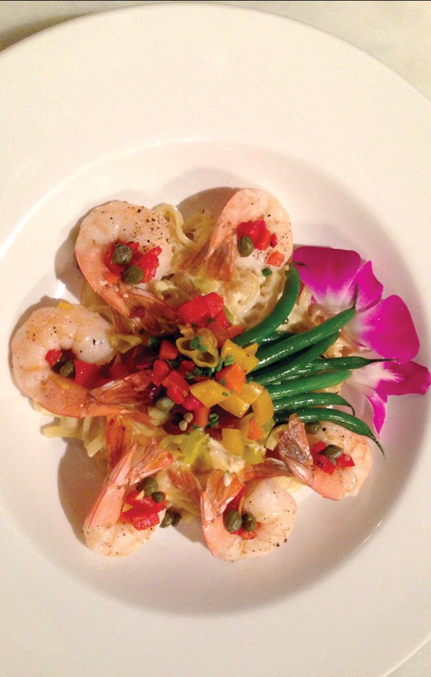 Shrimp with Dijon Leeks and Cream
