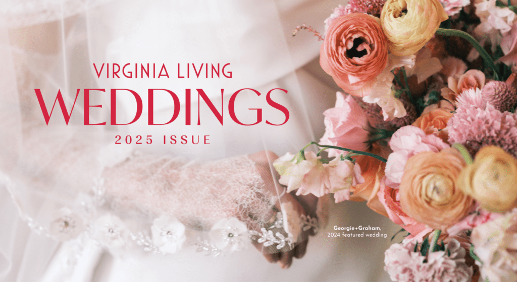 Weddings 2025 Logo overlayed on wedding bouquet photo