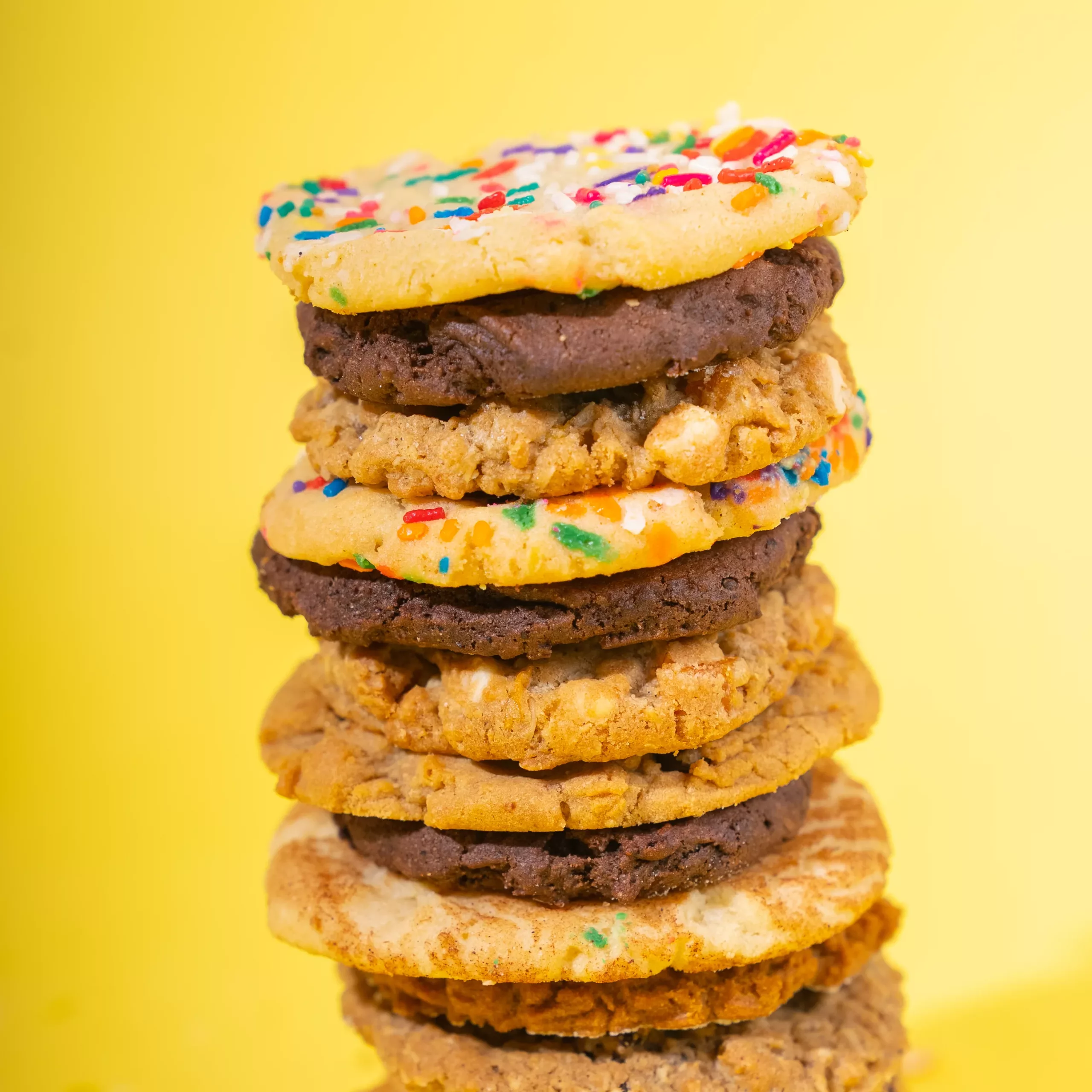 Stack of baked cookies